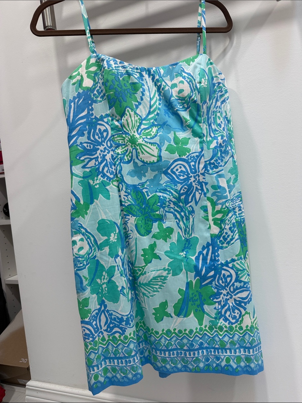 Lilly Pulitzer Blue & Green Floral Slip Dress